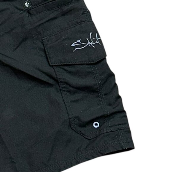 Salt Life SLX-QD‎ Vapor Stretch Black Board Shorts Swim Bathing Suit Size 30 - Picture 5 of 8